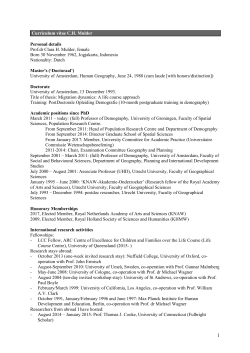 Academic positions since PhD - Rijksuniversiteit Groningen