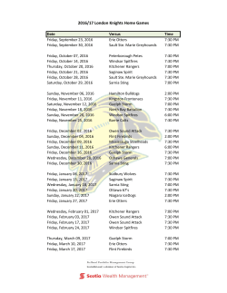 2016/17 London Knights Home Games
