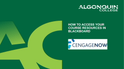 CengageNOW - Algonquin College