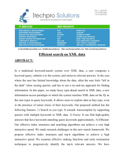 Efficient search on XML data