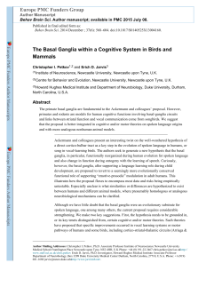 The Basal Ganglia within a Cognitive System in Birds