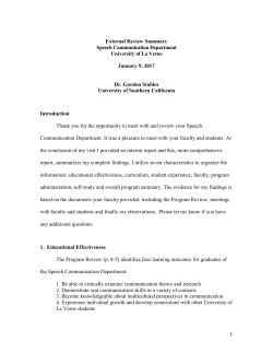 Speech Communication Department