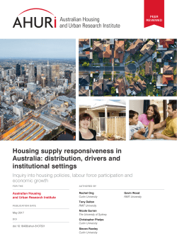 Housing supply responsiveness in Australia
