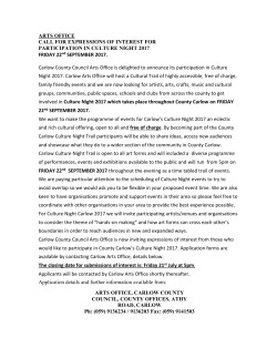 Call for interest in Culture Night 2017