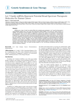Let-7 Family miRNAs Represent Potential Broad