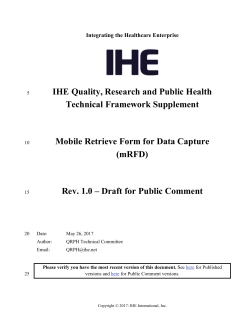 mRFD - Integrating the Healthcare Enterprise (IHE)