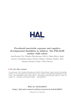 Pyrethroid insecticide exposure and cognitive developmental