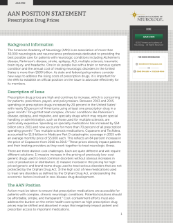 Prescription Drug Pricing position statement