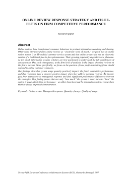 online review response strategy and its ef