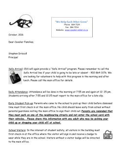 October 18 SAC Meeting &ndash; 6:30 pm