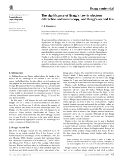The significance of Bragg`s law in electron diffraction