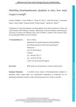 Modelling bronchopulmonary dysplasia in mice: how much oxygen