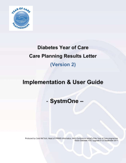 Care Planning for Diabetes