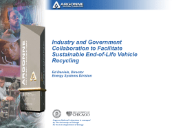 Recycling of End-of-Life Vehicles of the Future – Program Review