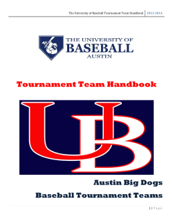 The University of Baseball Tournament Team Handbook