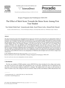 The Effect of Merit Score Towards the Stress Score Among First Year