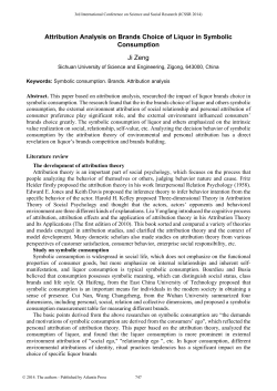 Attribution Analysis on Brands Choice of Liquor in