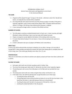 INTRAMURAL KICKBALL RULES General Team Information and
