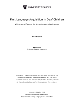 First Language Acquisition in Deaf Children