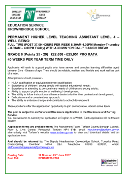 TA Level 1 Crownbridge School - Torfaen County Borough Council
