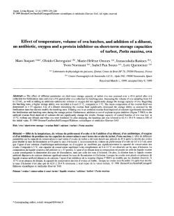 Effect of temperature, volume of ova batches - Archimer