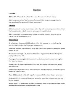 Objectives Cognitive Affective Psychomotor