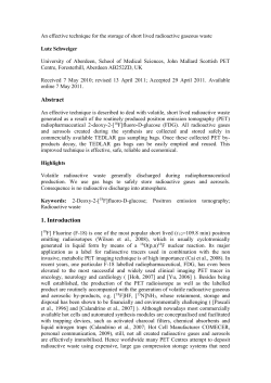 An effective technique for the storage of short lived radioactive