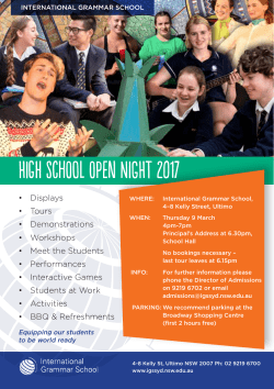high school open night 2017 - International Grammar School