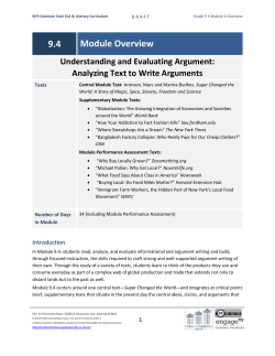 Grade 9 ELA Module 4 Overview