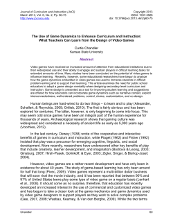 The Use of Game Dynamics to Enhance Curriculum and Instruction