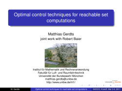 Optimal control techniques for reachable set computations