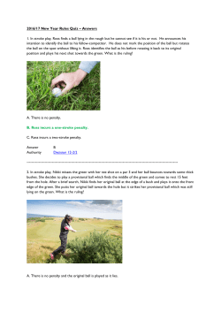 2016/17 New Year Rules Quiz &ndash; Answers 1. In stroke play, Ross