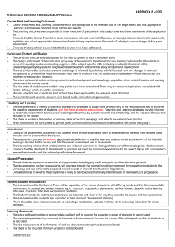 Threshold Criteria for Course Approval