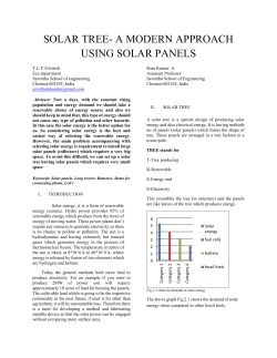 SOLAR TREE- A MODERN APPROACH USING SOLAR PANELS
