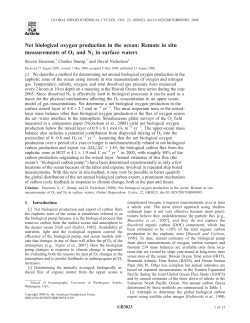 Net biological oxygen production in the ocean: Remote in