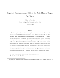 Imperfect Transparency and Shifts in the Central Bankjs Output Gap