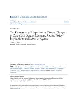 The Economics of Adaptation to Climate Change in Coasts and