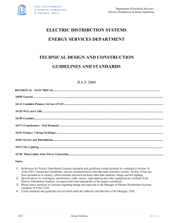 Electrical Distribution Guidelines - UNC Facilities - UNC