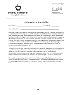 Authorization to Return to Play - Schaumburg