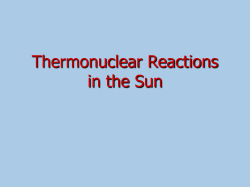 Thermonuclear Reactions in the Sun (PDF version)