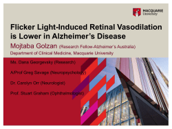 Flicker Light-Induced Retinal Vasodilation is Lower in Alzheimer`s