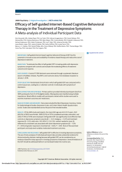 Efficacy of Self-guided Internet-Based Cognitive Behavioral Therapy
