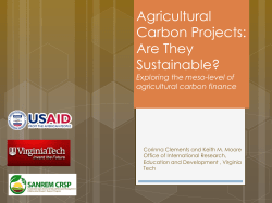Agricultural Carbon Projects: Are They Sustainable?