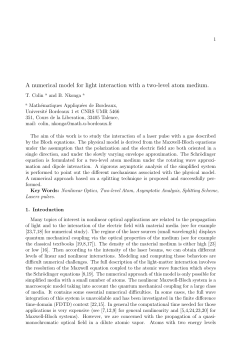 A numerical model for light interaction with a two