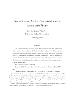 Innovation and Market Concentration with Asymmetric Firms.&lowast;