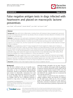 False negative antigen tests in dogs infected with heartworm and