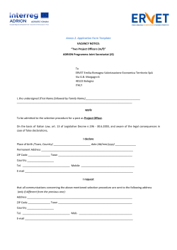 domanda di ammissione alla procedura per &ldquo;assunzione a