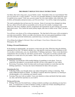 pre-project reflective essay instructions