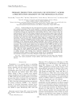 primary production and rain use efficiency across a precipitation