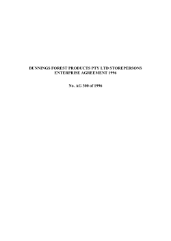 Bunnings Forest Products Pty Ltd Storepersons Enterprise